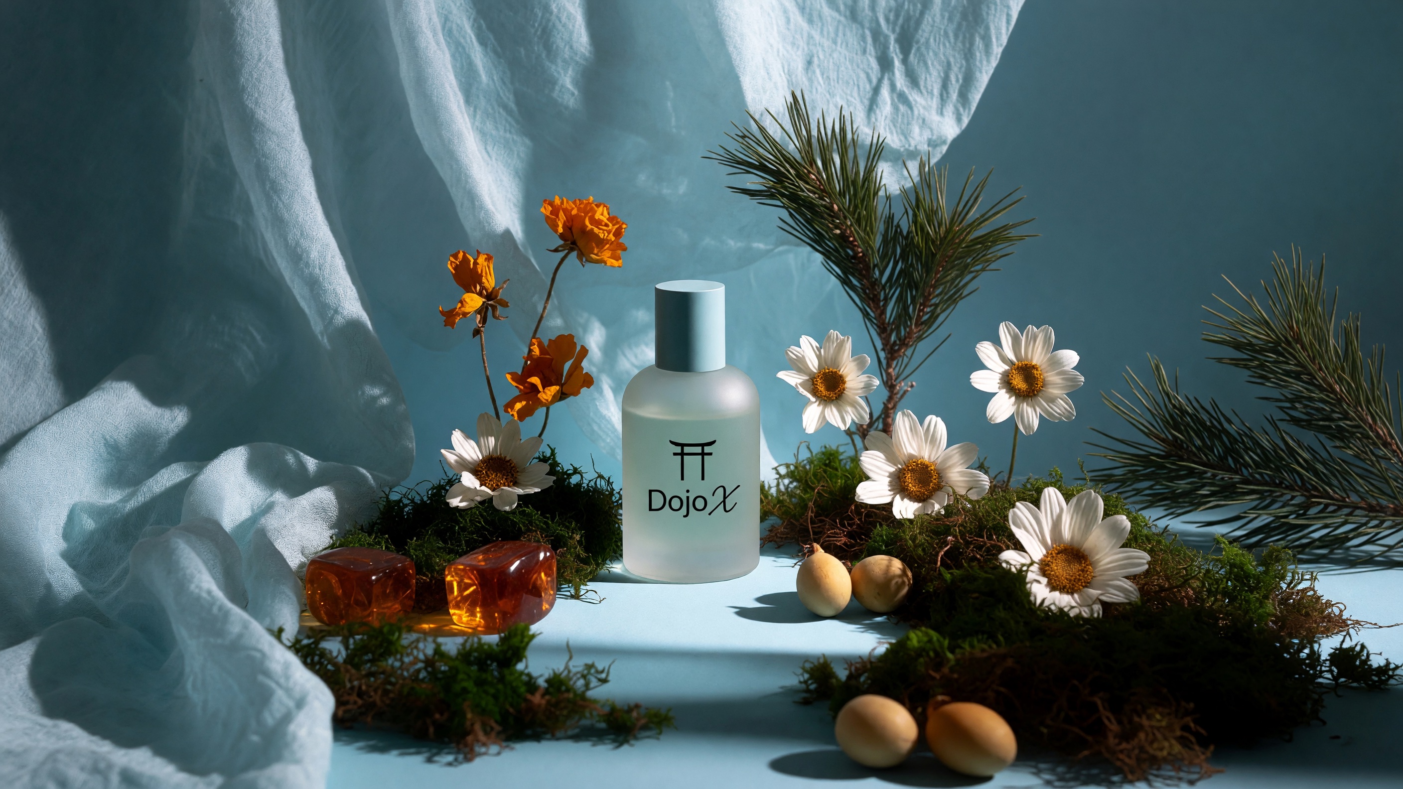 Dojo X perfume bottle hero still life